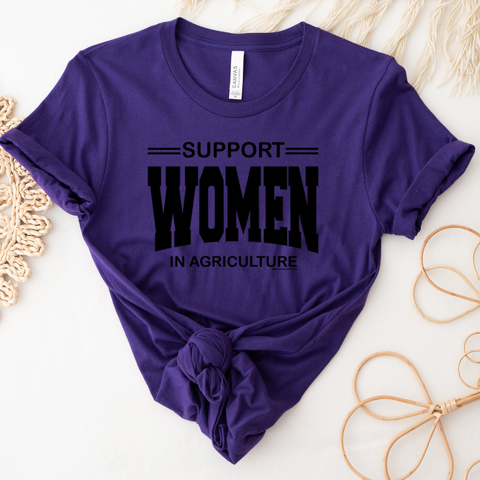 Support Women In Agriculture - Black Ink Varsity – Bella Canvas T-Shirt