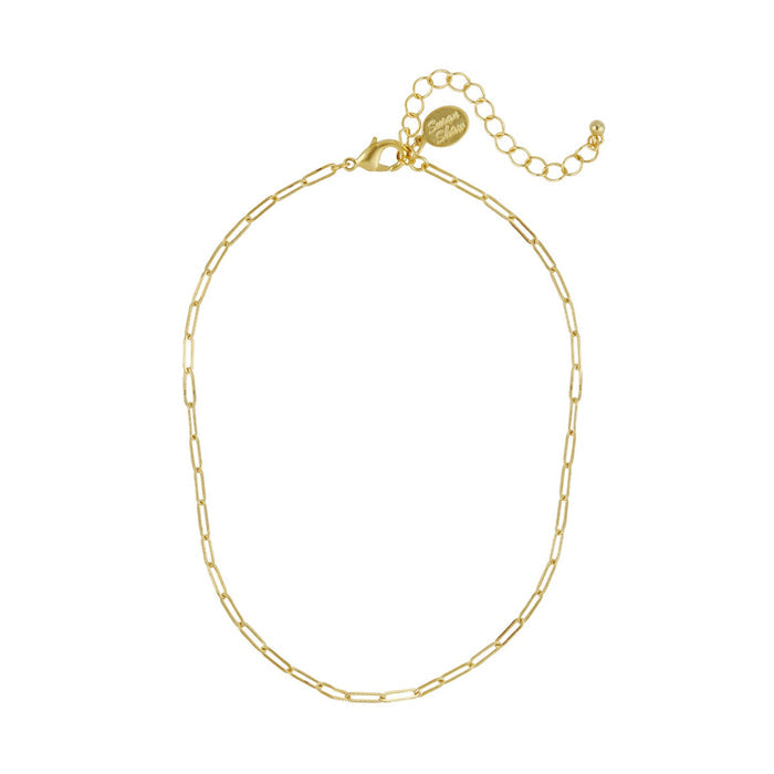 Flat view of the Susan Shaw Small Paperclip Necklace
