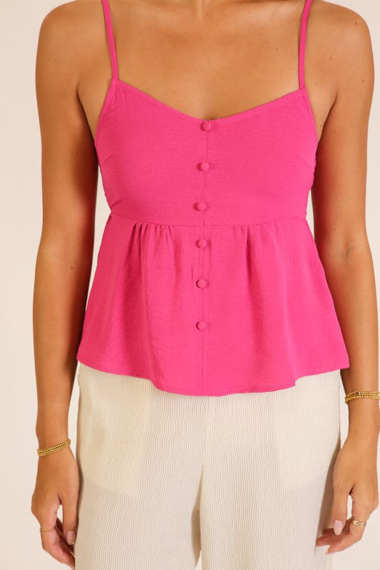 Sweet & Romantically Chic Button Front Cami-Rose-SMALL-Cute-Trendy-Shop-Womens-Boutique-Clothing-Store