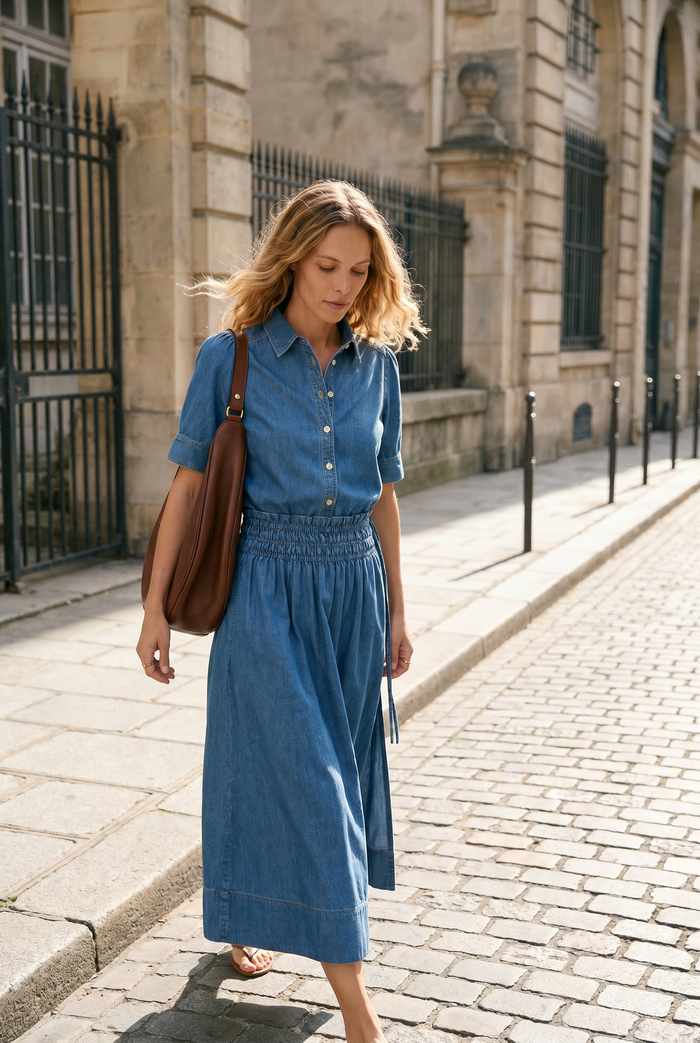 Sylvie Skirt In Denim Wash