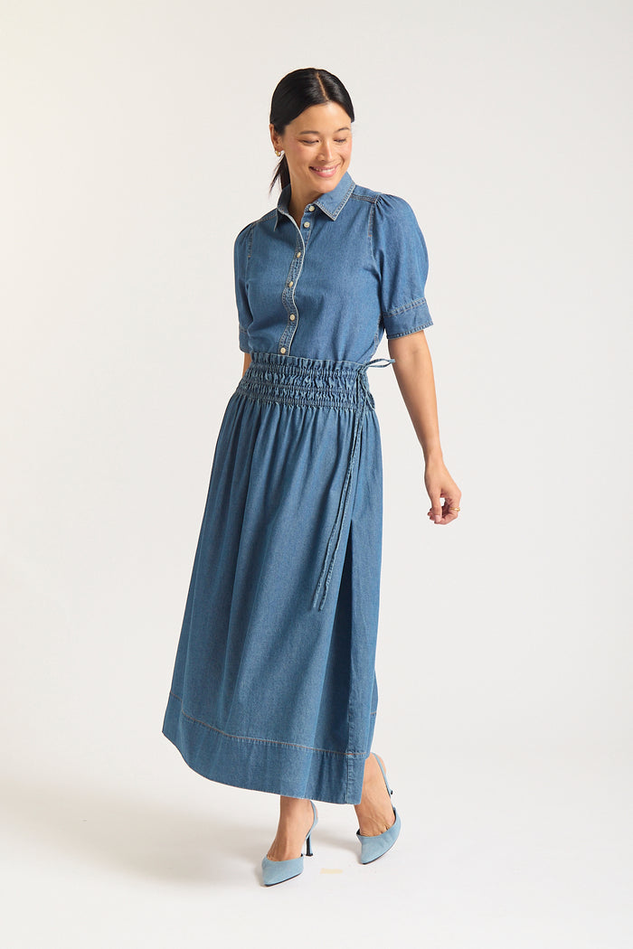 Sylvie Skirt In Denim Wash