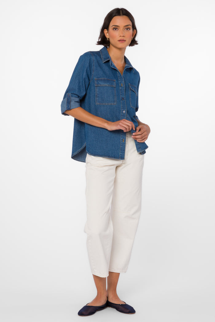 Talma Dark Rinse Shirt - Tops - Velvet Heart Clothing
