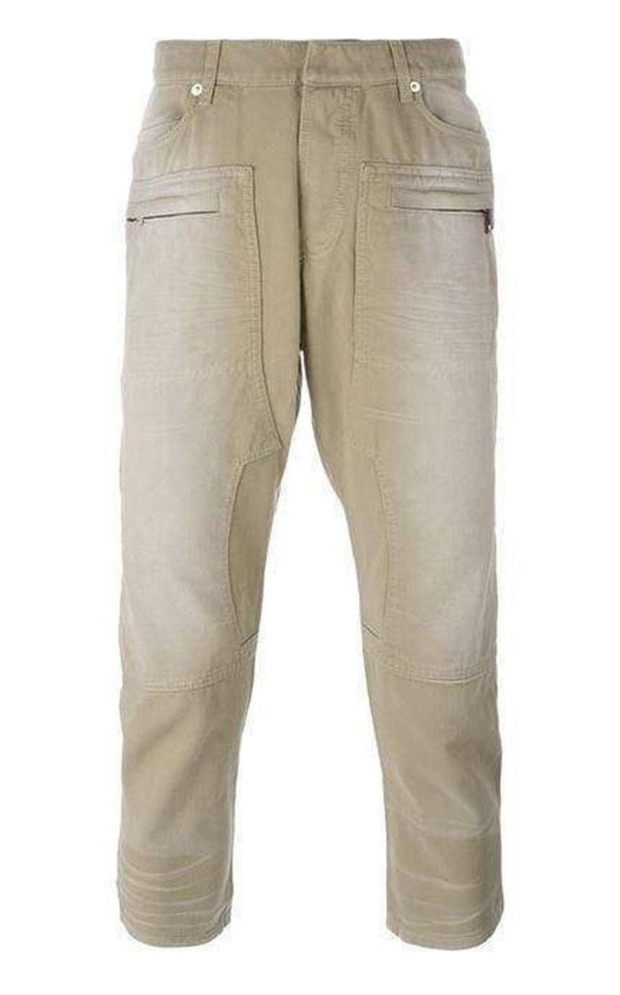 Balmain Tan Cropped Jeans - Runway Catalog
