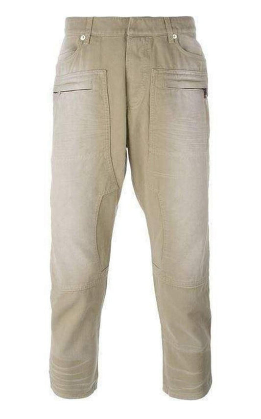 Balmain Tan Cropped Jeans - Runway Catalog