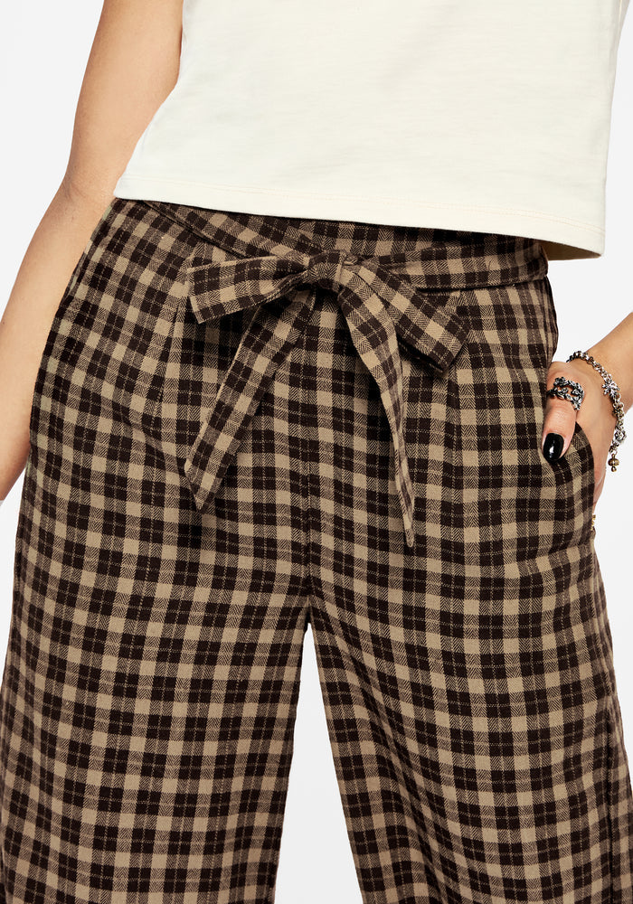 Terra Wide Leg Culotte Trouser - Brown