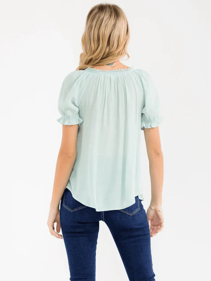 The Meadow Breeze Embroidered Blouse-Cute-Trendy-Shop-Womens-Boutique-Clothing-Store