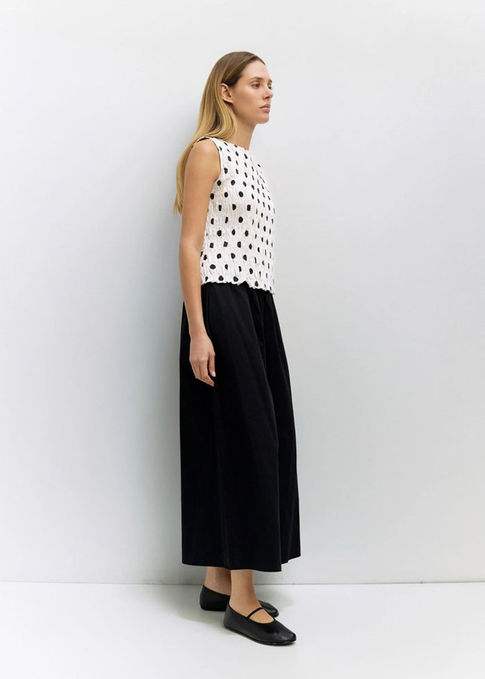 The Natalie Top - White & Black Dot