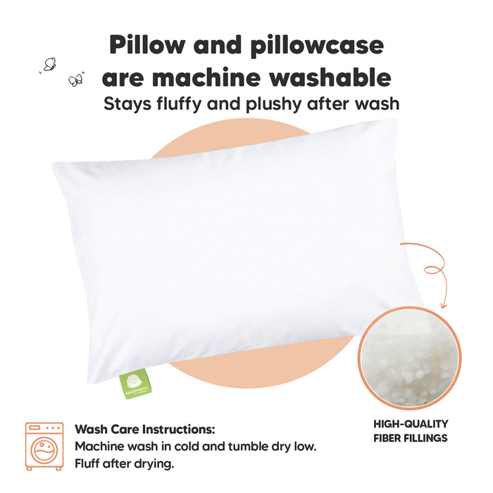 Pillow and pillowcase are machine washable, Stays fluffy and plushy after wash. Wash Care Instructions:
Machine wash in cold and tumble dry low. luff after drying. High-quality fiber fillings