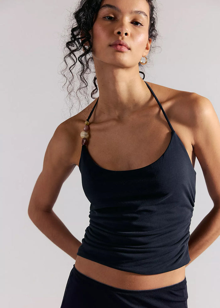 Toni Beaded Tank - Black