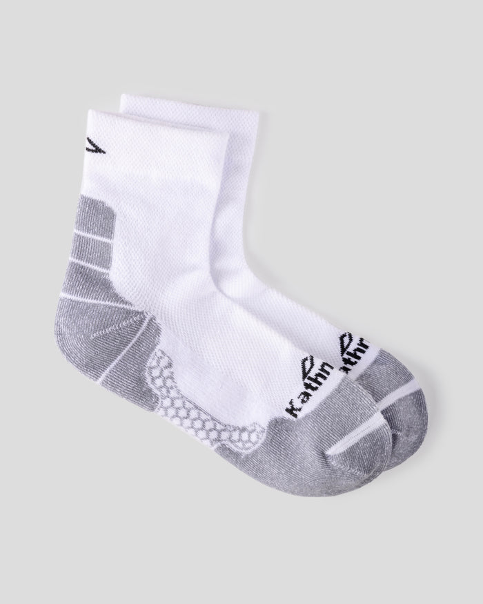 Trailhead driMOTION 1/4 Crew Socks - White