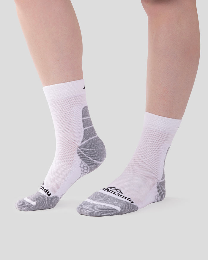 Trailhead driMOTION 1/4 Crew Socks - White