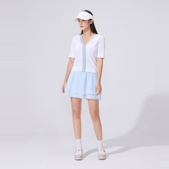 Tulle Frill Ankle Socks (White)