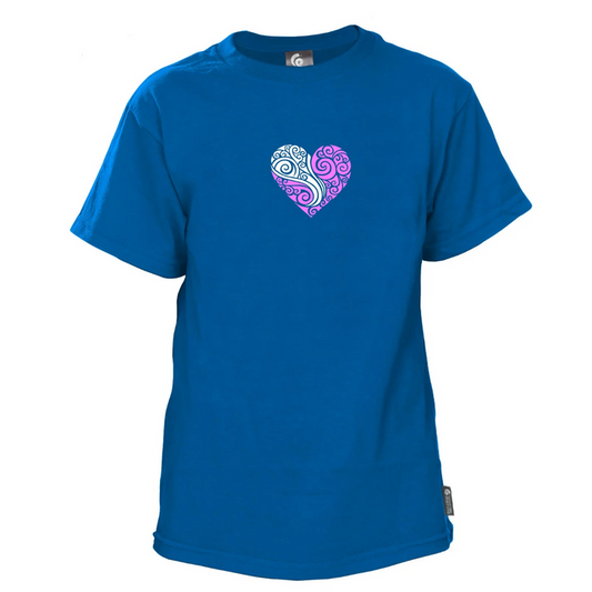 Tussock Ridge Merino - Merino Kids Loveheart Tee (MK130)Ocean