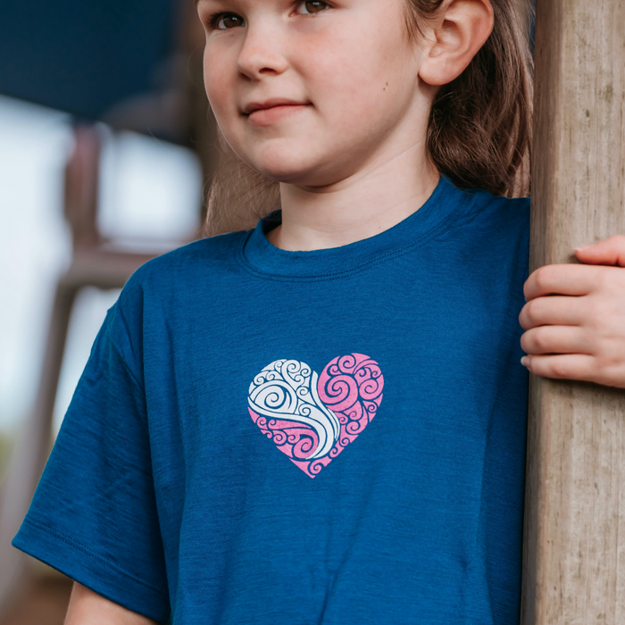 Tussock Ridge Merino - Merino Kids Loveheart Tee