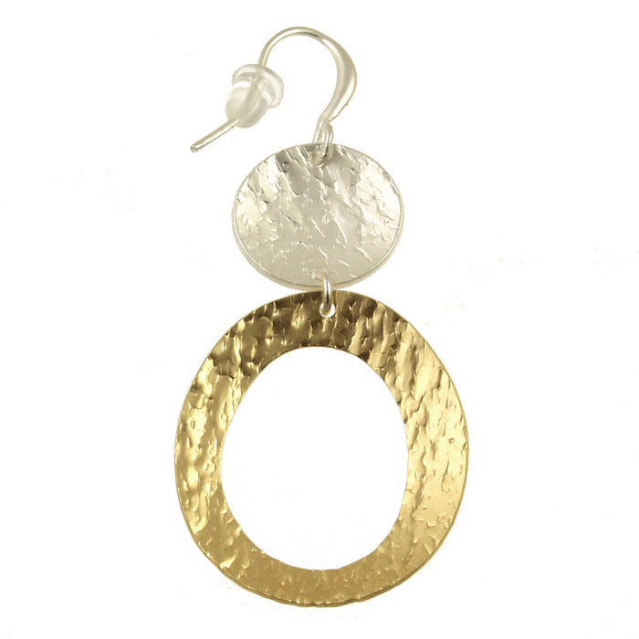 Two Circle Brass Earrings