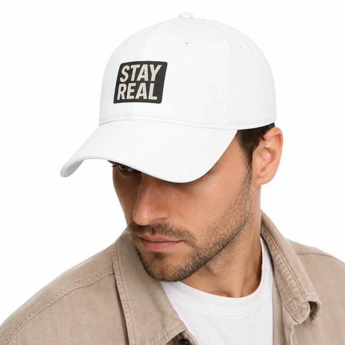 Stay Real cotton baseball hat with soft unstructured crown and curved brim