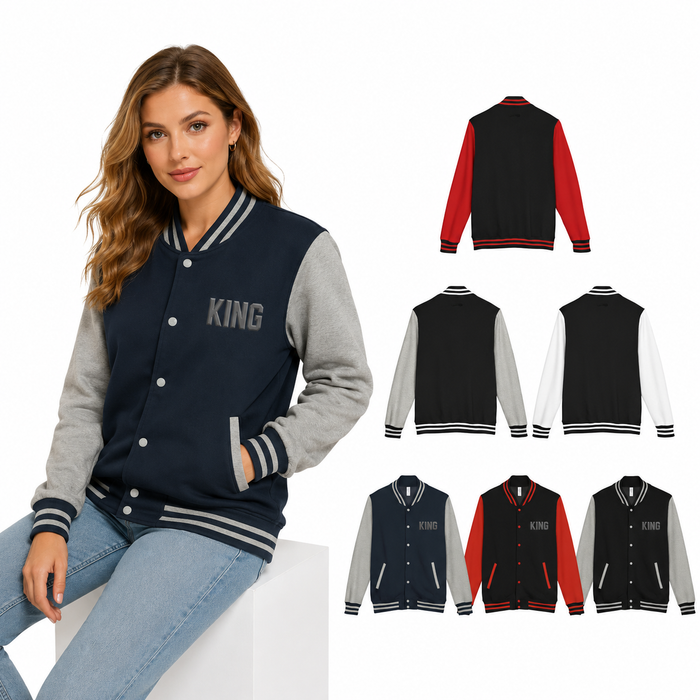 Unisex Varsity Jacket KING Heavyweight Letterman Style!