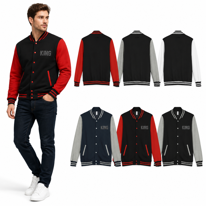 Unisex Varsity Jacket KING Heavyweight Letterman Style!
