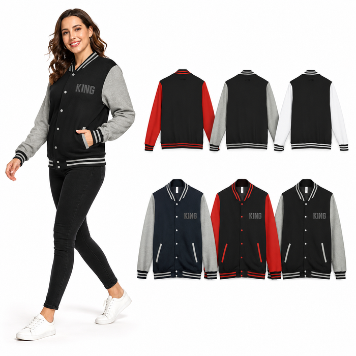 Unisex Varsity Jacket KING Heavyweight Letterman Style!