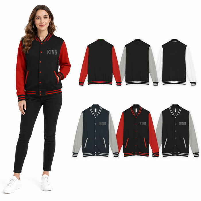 Unisex Varsity Jacket KING Heavyweight Letterman Style!