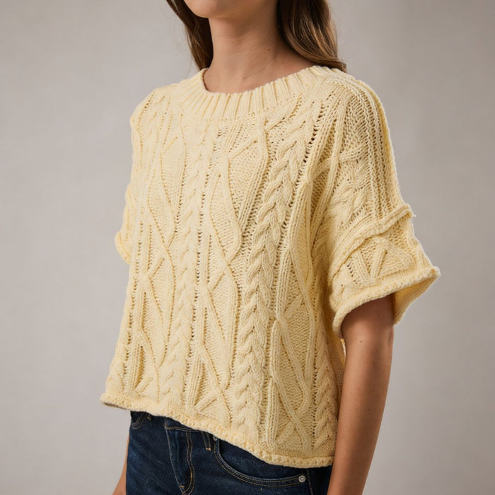 Valancy Cable Knit Sweater - SexyModest Boutique