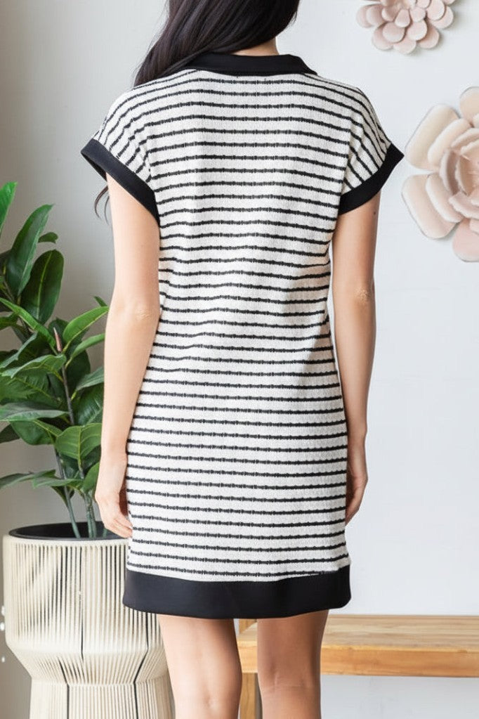 Vineyard Striped Polo Dress-Cute-Trendy-Shop-Womens-Boutique-Clothing-Store