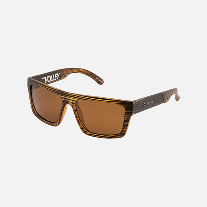 Volley Polarized Matt Brown Streak Frame Sunglasses 3027