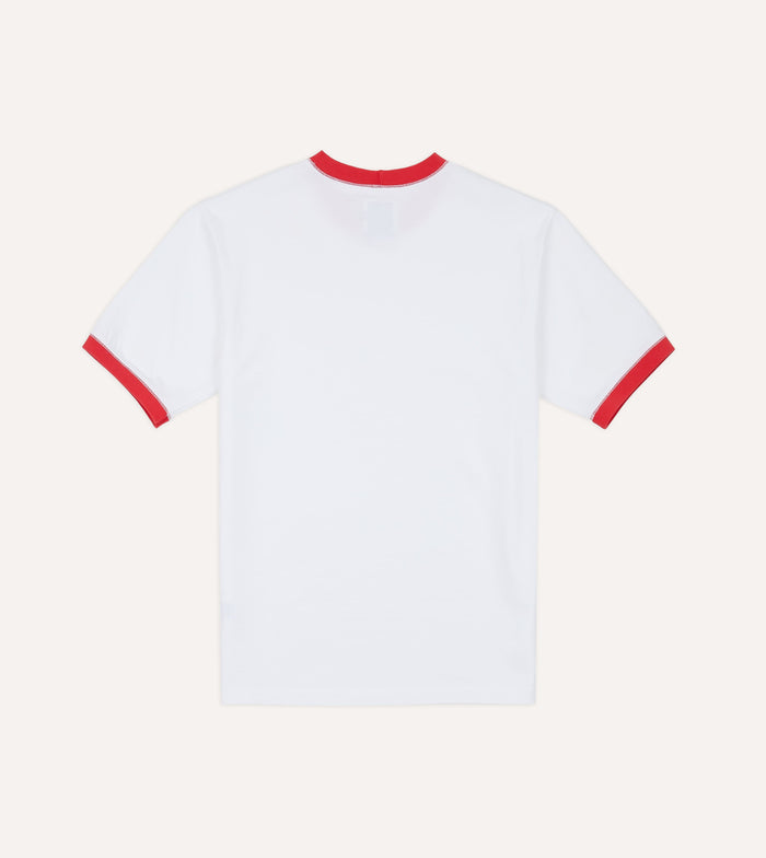 White and Red Tipped Ringer T-Shirt