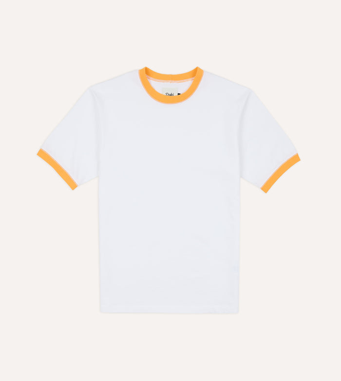 White and Yellow Tipped Ringer T-Shirt