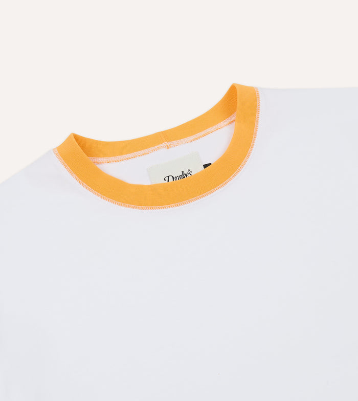 White and Yellow Tipped Ringer T-Shirt