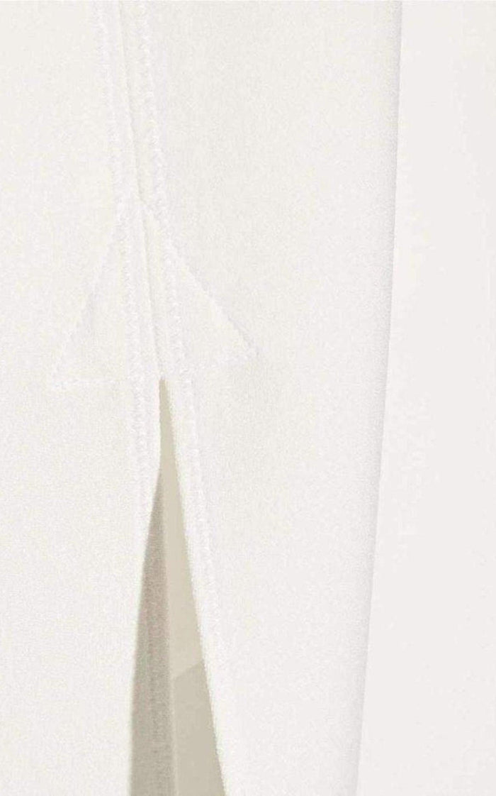 Chloe White Crepe Slit Knee Length Skirt - Runway Catalog