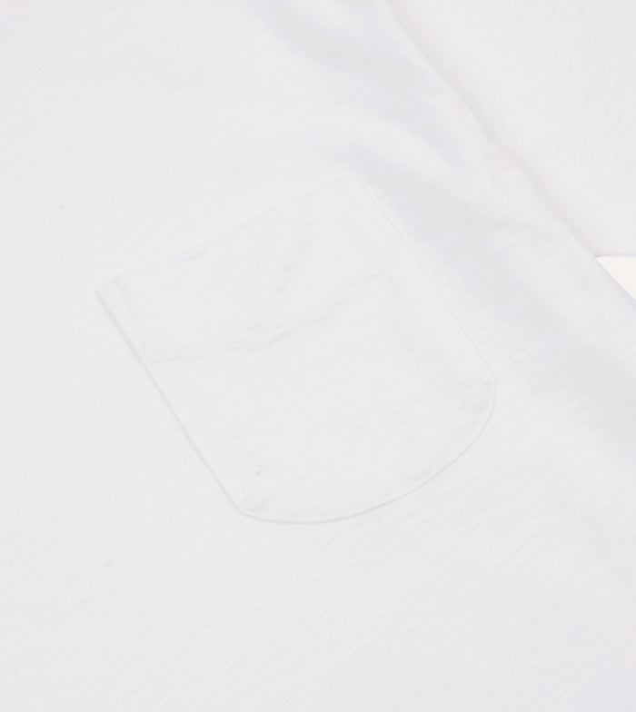 White Flamé Cotton Crew Neck Hiking T-Shirt