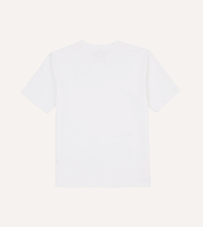 White Flamé Cotton Crew Neck Hiking T-Shirt