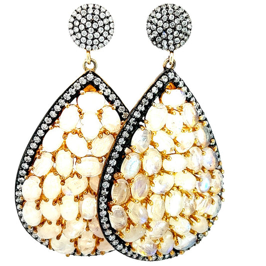Style the White Mini Quartz Gemstone Sterling Silver Earring exclusively at Born To Glam