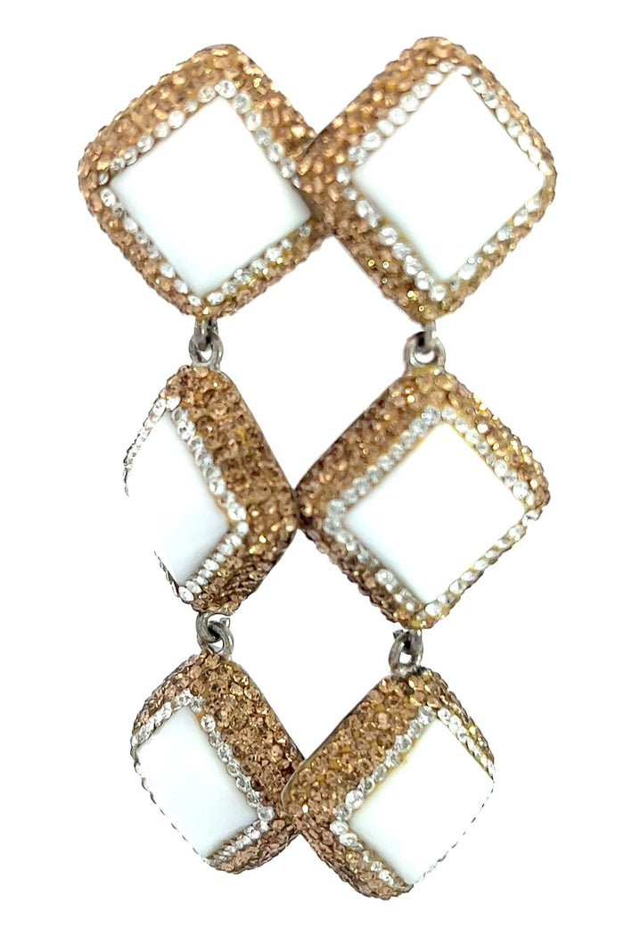 Style the White Quartz Long Drop Earring exclusively at Born To Glam