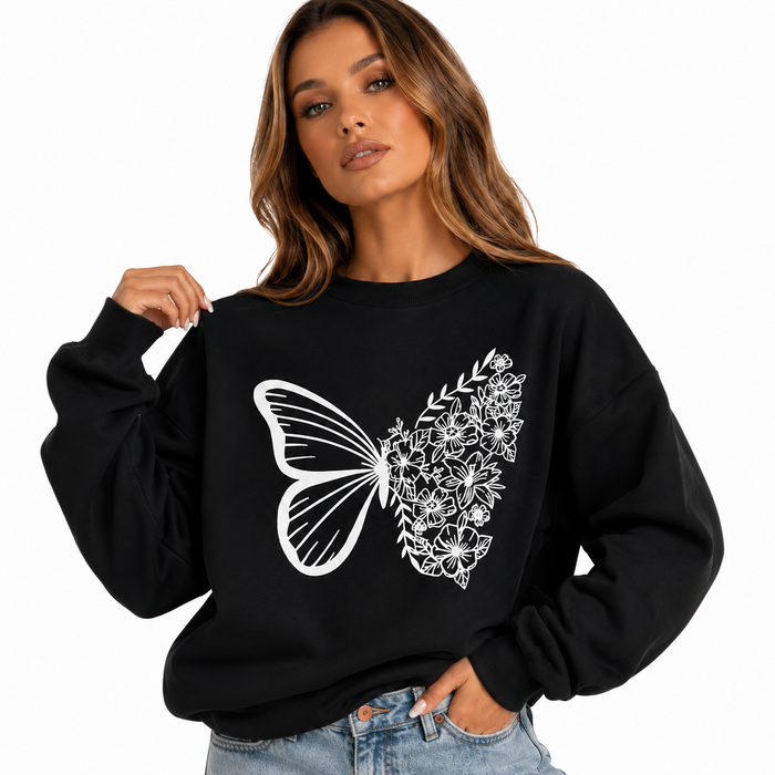 Cozy long sleeve sweatshirt for women with stretch blend fabric, clean solid design, and practical pockets for daily use look