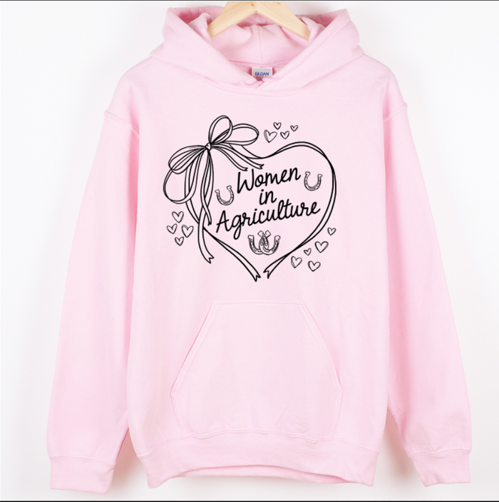 Women In Ag Horse Shoe - Black Ink – Hoodie