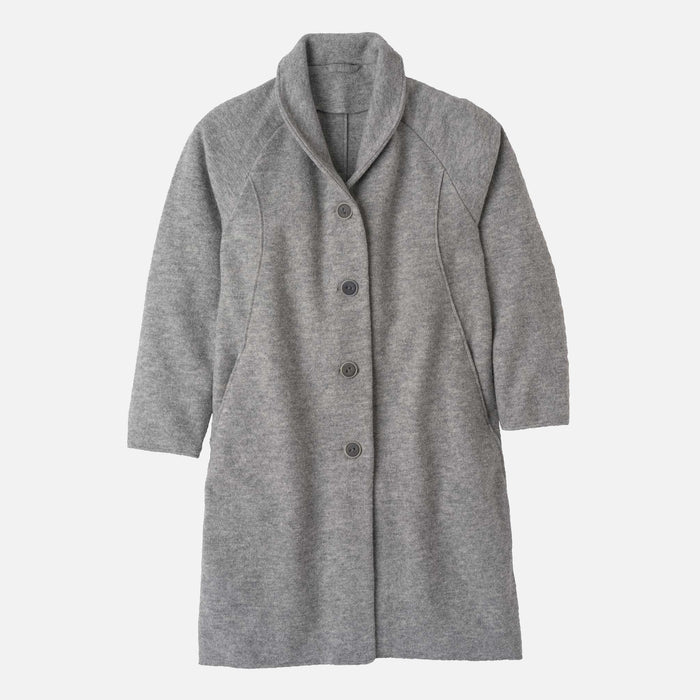 Women's Boiled Merino Wool Coat - Grey