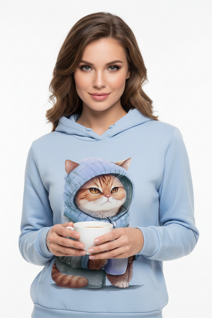 Women's Cat Hoodie – Vivid 3D Print Style