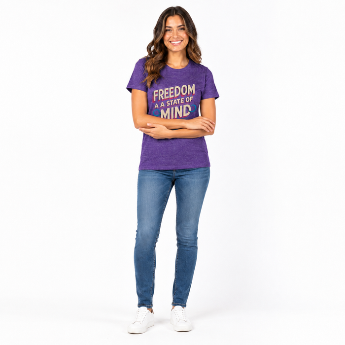 Empowering graphic tee for women with soft cotton blend, easy relaxed style, and durable double needle hem for daily outfits.