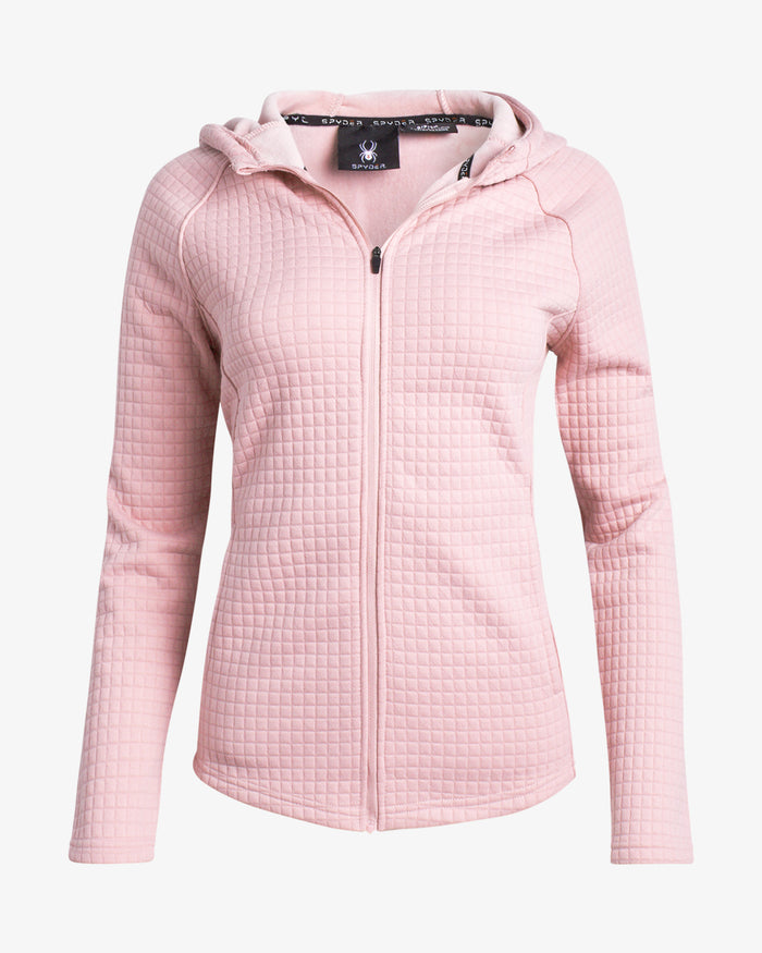 Women's Mink Fleece Zip Sweater - Mauve Rose