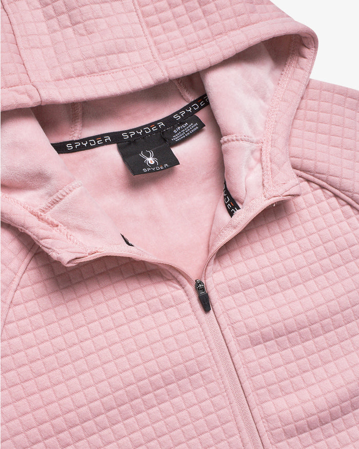 Women's Mink Fleece Zip Sweater - Mauve Rose