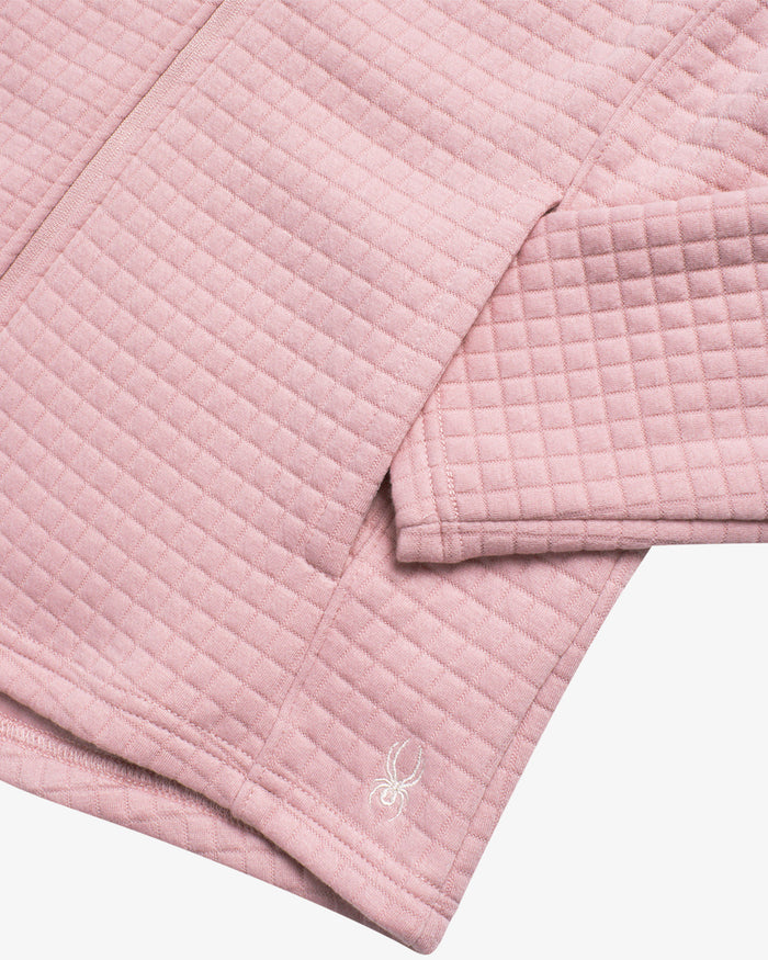 Women's Mink Fleece Zip Sweater - Mauve Rose