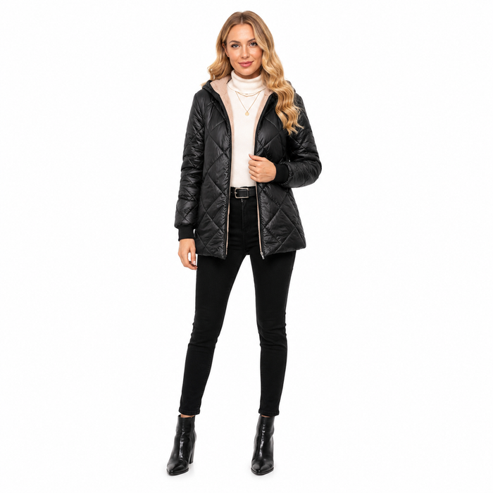 Women's Quilted Coat Long - Diamond Winter Warm Comfort