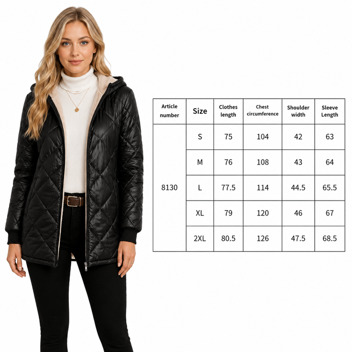 Women's Quilted Coat Long - Diamond Winter Warm Comfort