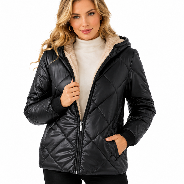 Women's Quilted Coat Long - Diamond Winter Warm Comfort