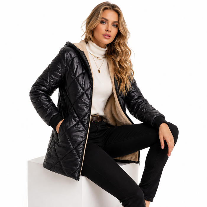Women's Quilted Coat Long - Diamond Winter Warm Comfort