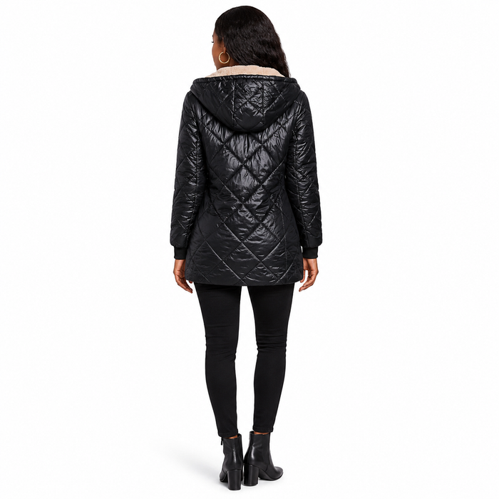 Women's Quilted Coat Long - Diamond Winter Warm Comfort