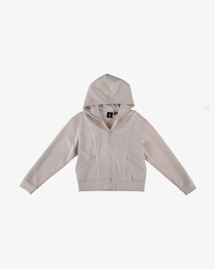 Women's Scuba Zip Hoodie - Bone