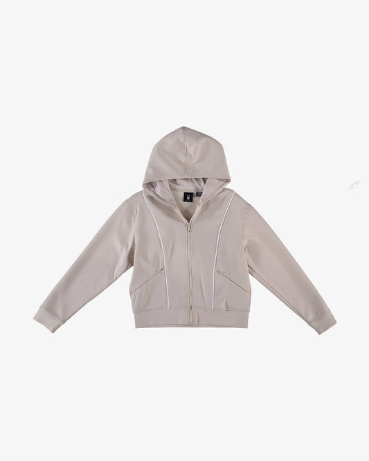 Women's Scuba Zip Hoodie - Bone